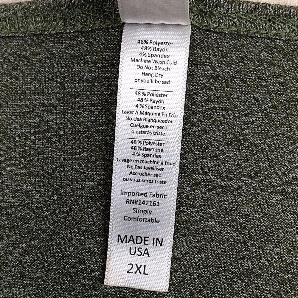 LuLaRoe Women's Classic T-Shirt‎ 2XL Green Scoop Neck Short Sleeve Tunic Top - Picture 7 of 7